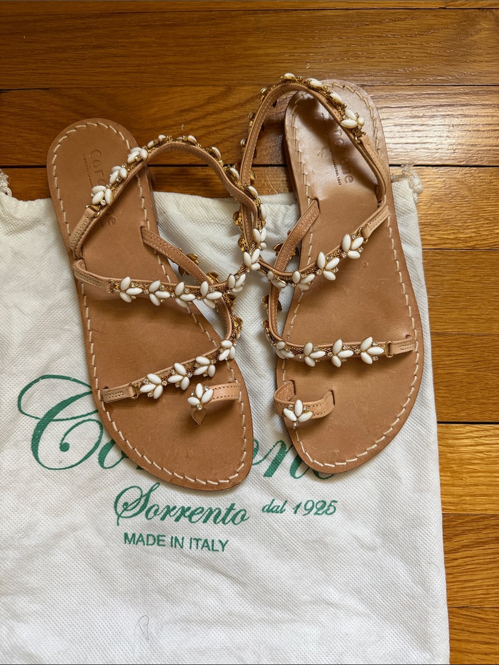 Corine white jeweled Sandals 38